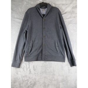 Ted Baker London Sweater Mens small Gray Shawl‎ Collar Button Cardigan Pockets